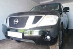 Защитная сетка радиатора ProtectGrille Premium верхняя для Nissan Patrol (2010-2014 Черная)