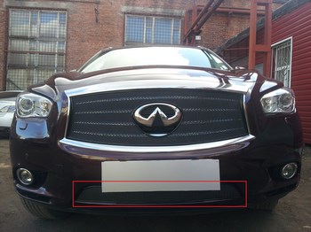 Защитная сетка радиатора ProtectGrille Premium нижняя для Infiniti JX35 (2012-2015 Черная) - ОбвесКарРу VIN: INFJX35.Premium.bot.black. 