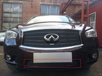 Защитная сетка радиатора ProtectGrille Premium нижняя для Infiniti JX35 (2012-2015 Черная)