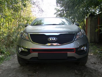 Защитная сетка радиатора ProtectGrille средняя для KIA Sportage (2010-2014 Черная) - ОбвесКарРу VIN: KSPO10.mid.black. 