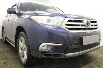 Защитная сетка радиатора ProtectGrille Standart для Toyota Highlander (2010-2013 Черная) - ОбвесКарРу VIN: TOYHIG10.black. 