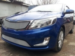 Защитная сетка радиатора ProtectGrille верхняя для KIA RIO (2011-2015 Хром)