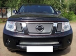 Защитная сетка радиатора ProtectGrille верхняя для Nissan Pathfinder (2011-2014 Хром)