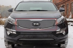 Защитная сетка радиатора ProtectGrille верхняя для KIA Sportage (2014-2015 Хром)