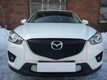 Защитная сетка радиатора ProtectGrille верхняя для Mazda CX5 с парктроником (2012-2014 Черная)