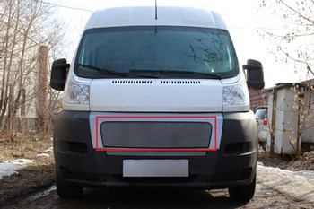 Защитная сетка радиатора ProtectGrille верхняя для Fiat Ducato III (2010-2014 Хром) - ОбвесКарРу VIN: FDUCIII.top.chrome. 