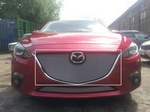 Защитная сетка радиатора ProtectGrille верхняя для Mazda 3 (2013-2015 Хром)