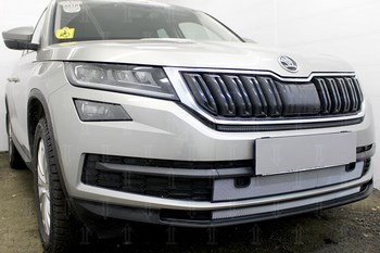 Защитная сетка радиатора ProtectGrille верхняя для Skoda Kodiaq (2016-н.в. Хром) - ОбвесКарРу VIN: SKKOD.top.chrome. 