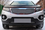 Защитная сетка радиатора ProtectGrille верхняя для KIA Sorento II (2009-2012 Хром)