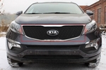 Защитная сетка радиатора ProtectGrille верхняя для KIA Sportage (2014-2015 Черная)