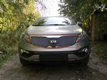 Защитная сетка радиатора ProtectGrille верхняя для KIA Sportage (2010-2014 Хром)