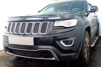 Защитная сетка радиатора ProtectGrille верхняя для Jeep Grand Cherokee (2013-н.в. Черная) - ОбвесКарРу VIN: JGCH13.top.black. 
