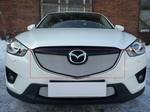 Защитная сетка радиатора ProtectGrille верхняя для Mazda CX5 (2012-2014 Хром)